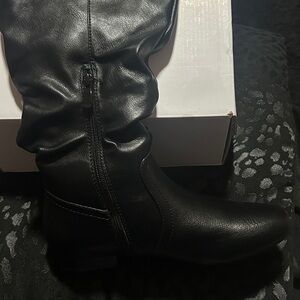 Rampage Sleek Black Over the Knee Boots